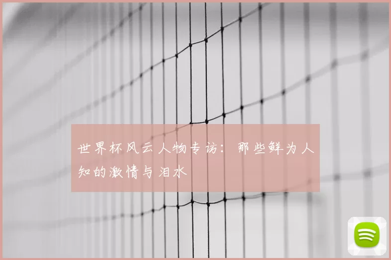 世界杯风云人物专访:那些鲜为人知的激情与泪水